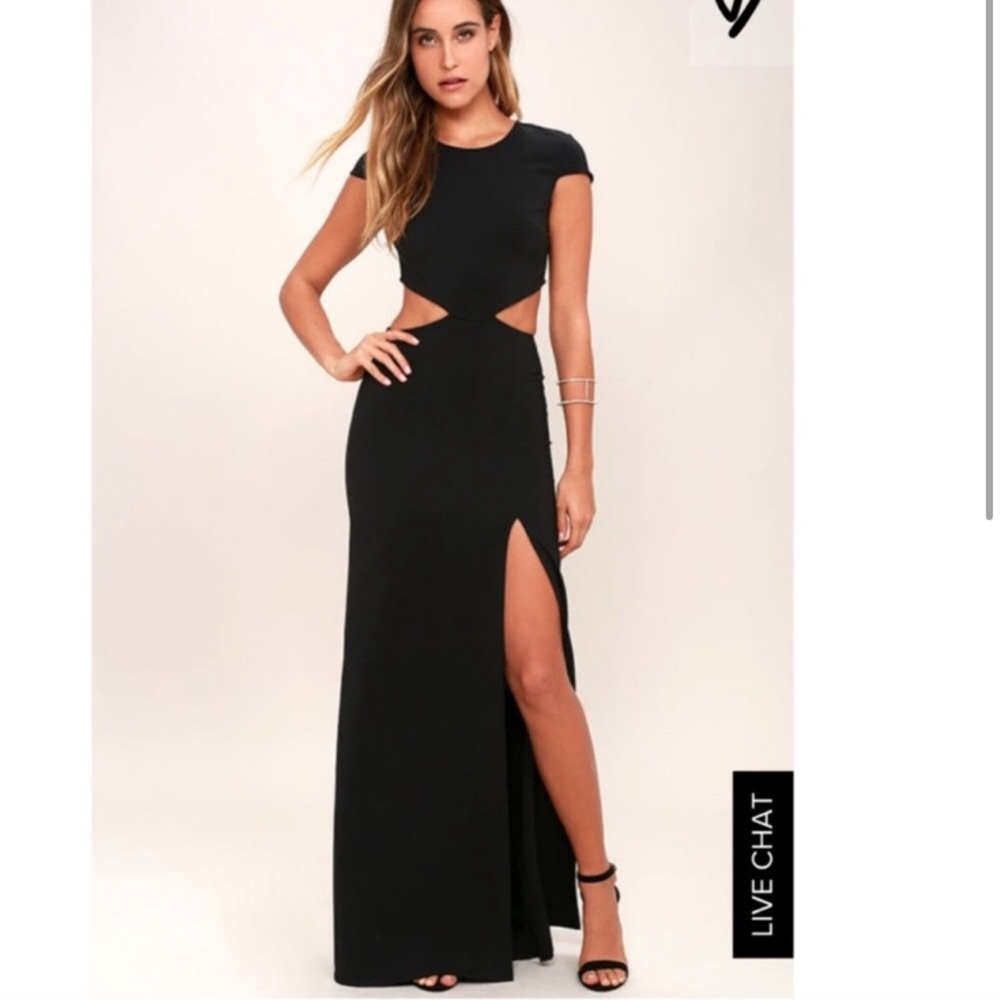 Lulus formal black cutout dress